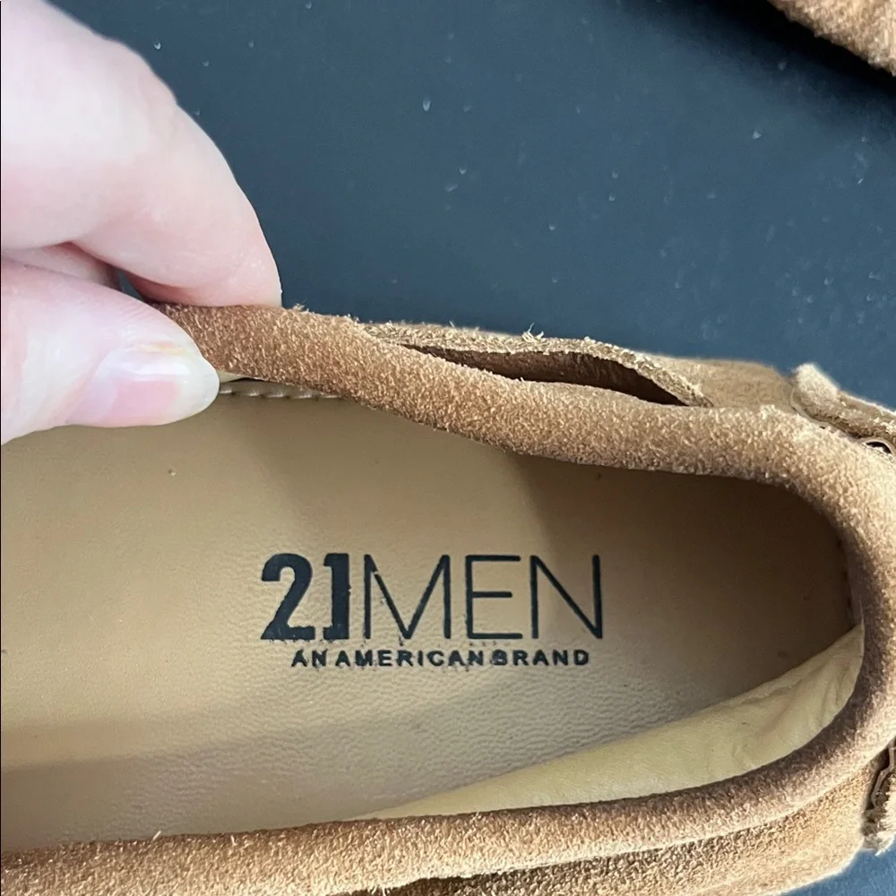 21men Tan Suede Loafers
